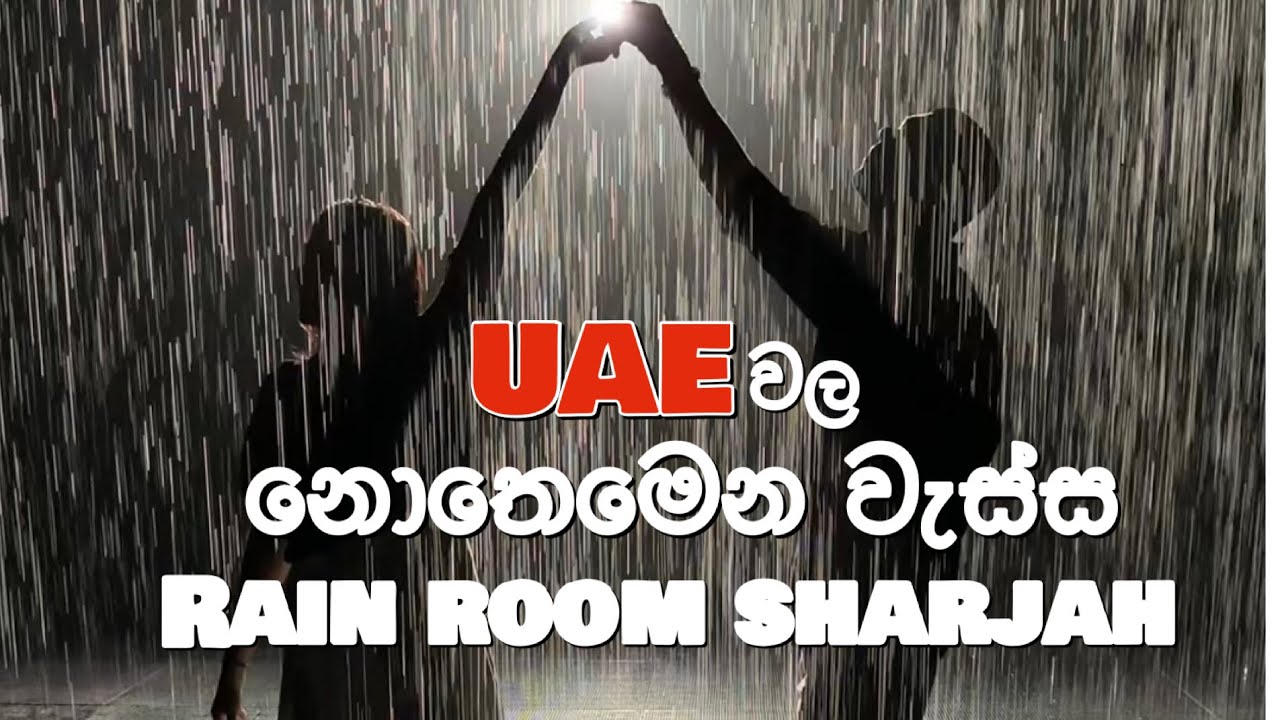 Rain room sharjah | වැස්සට නොතෙමී වැස්ස විදින්න 