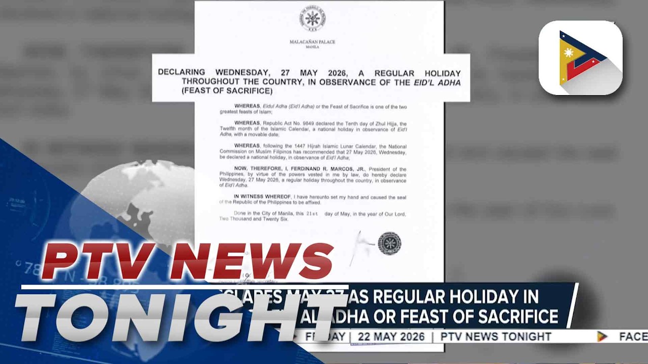 PBBM declares May 27 as regular holiday in celebration of Eid al-Adha or Feast of Sacrifice