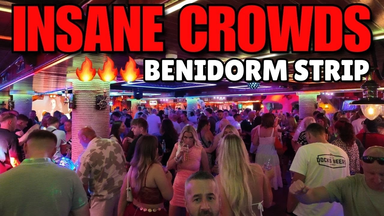 Benidorm Strip UNLEASHED! 🔥 Wild Nightlife, Packed Bars & Huge Crowds!