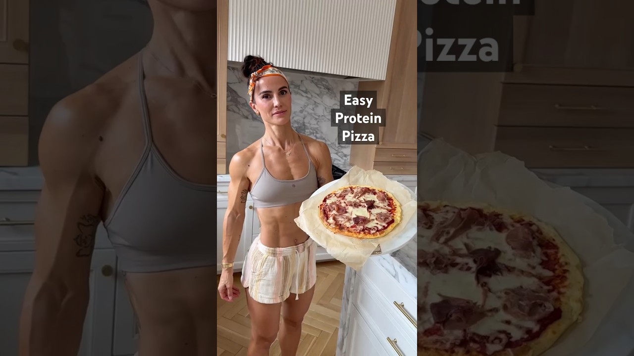 Easy Protein Pizza / train w me + get personalized meal plans + macros /  WeRise App 👉 Iink in BIO