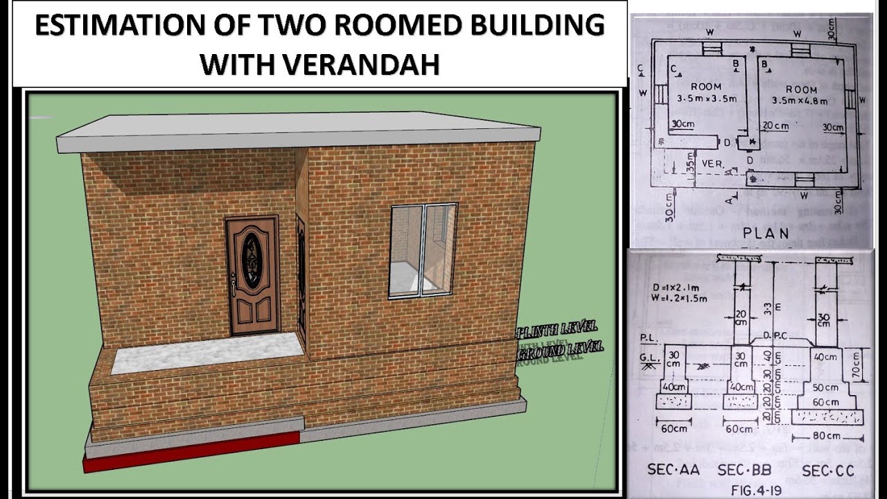 Estimation Of Two Roomed Building With Verandah (M.Chakraborti ) In Nepali