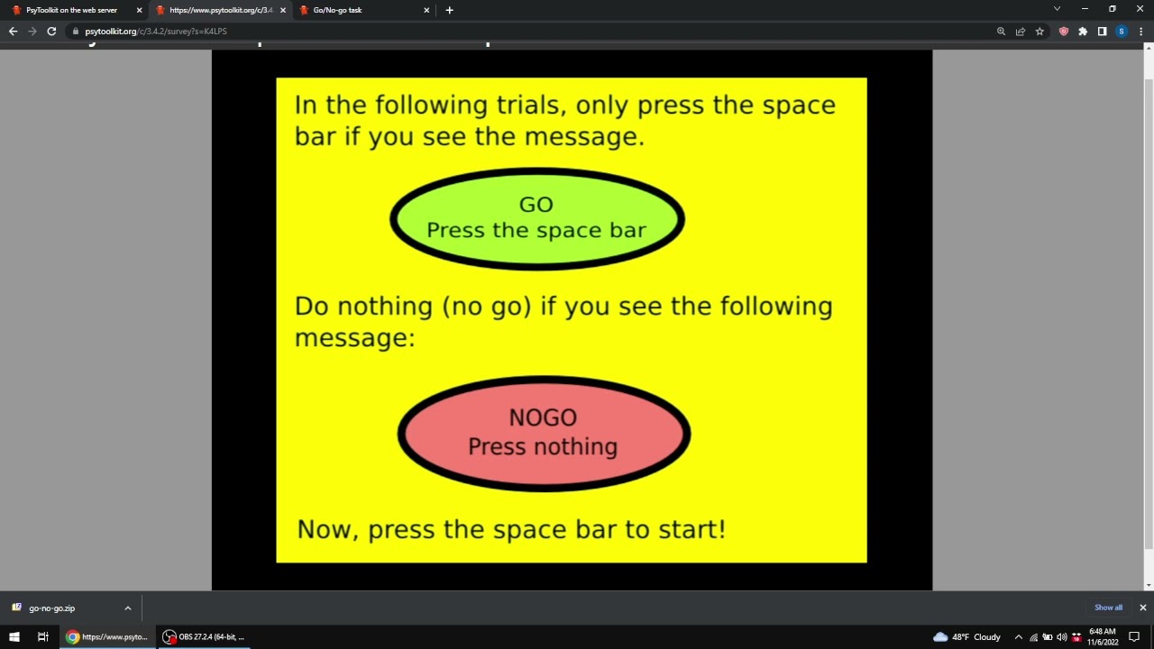Behavioral Task in Psytoolkit