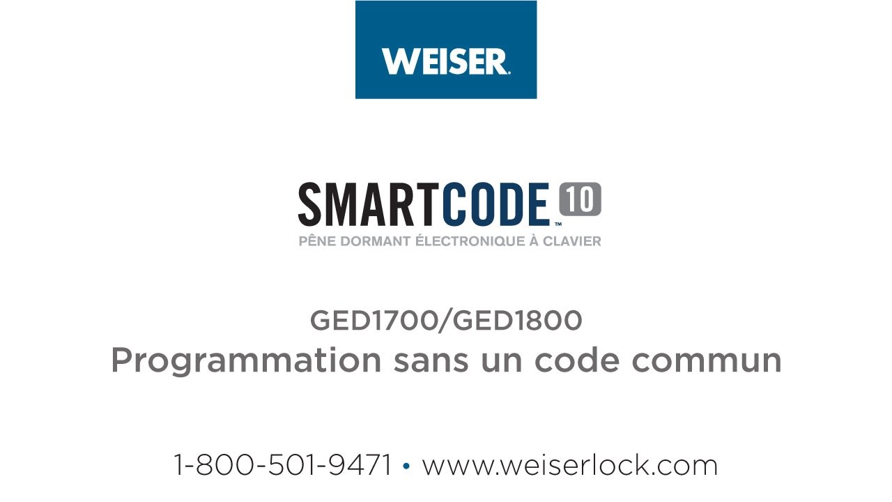 Weiser SmartCode 10 Pêne dormant électronique à clavier : Programmation sans un code commun