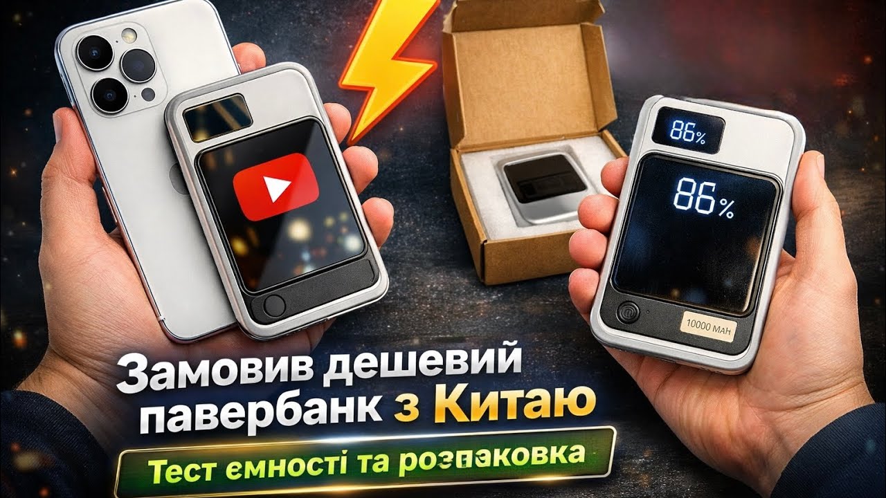ЗАМОВИВ ДЕШЕВИЙ ПАВЕРБАНК З КИТАЮ ТЕСТ ЄМНОСТІ ТА РОЗПАКОВКА