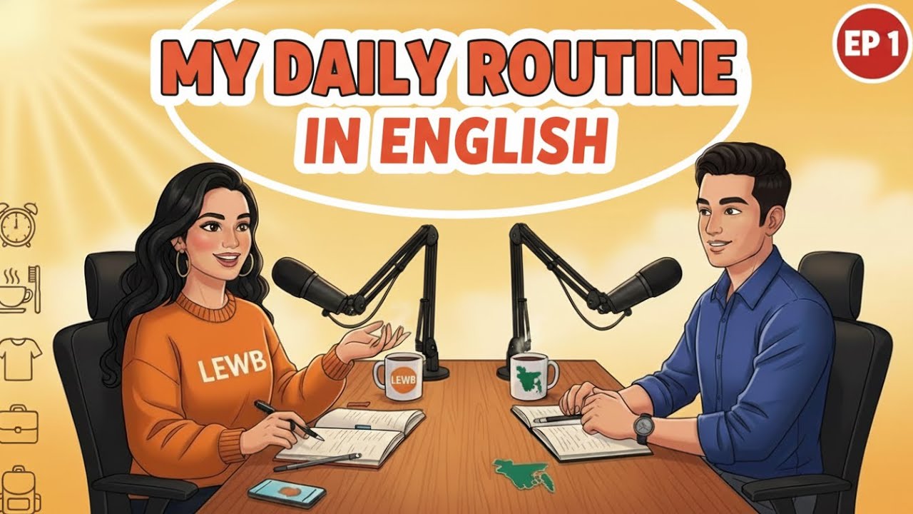 My Daily Routine in English | English Conversation for Beginners | LEWB Ep.1