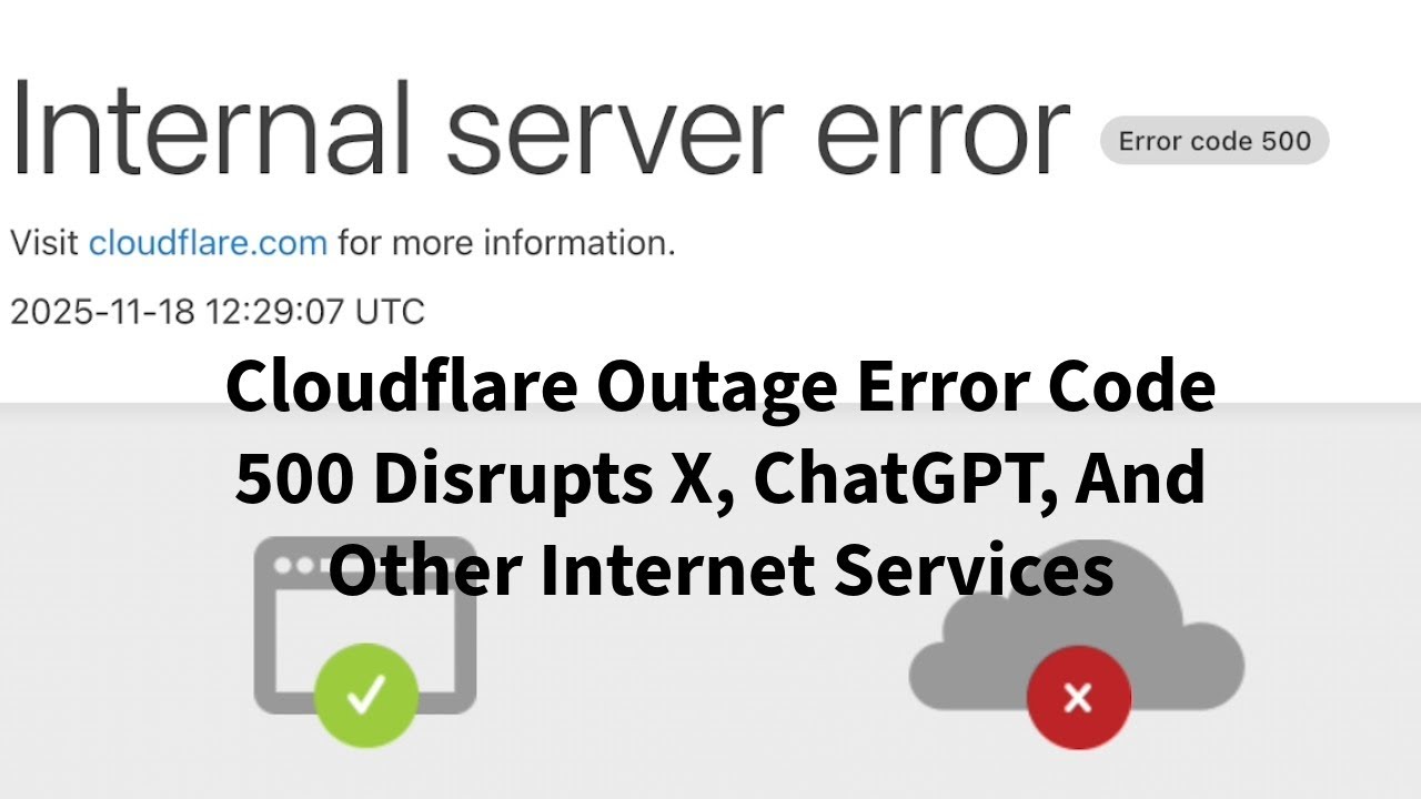 Код ошибки Cloudflare 500 нарушает работу X, ChatGPT и других интернет-сервисов