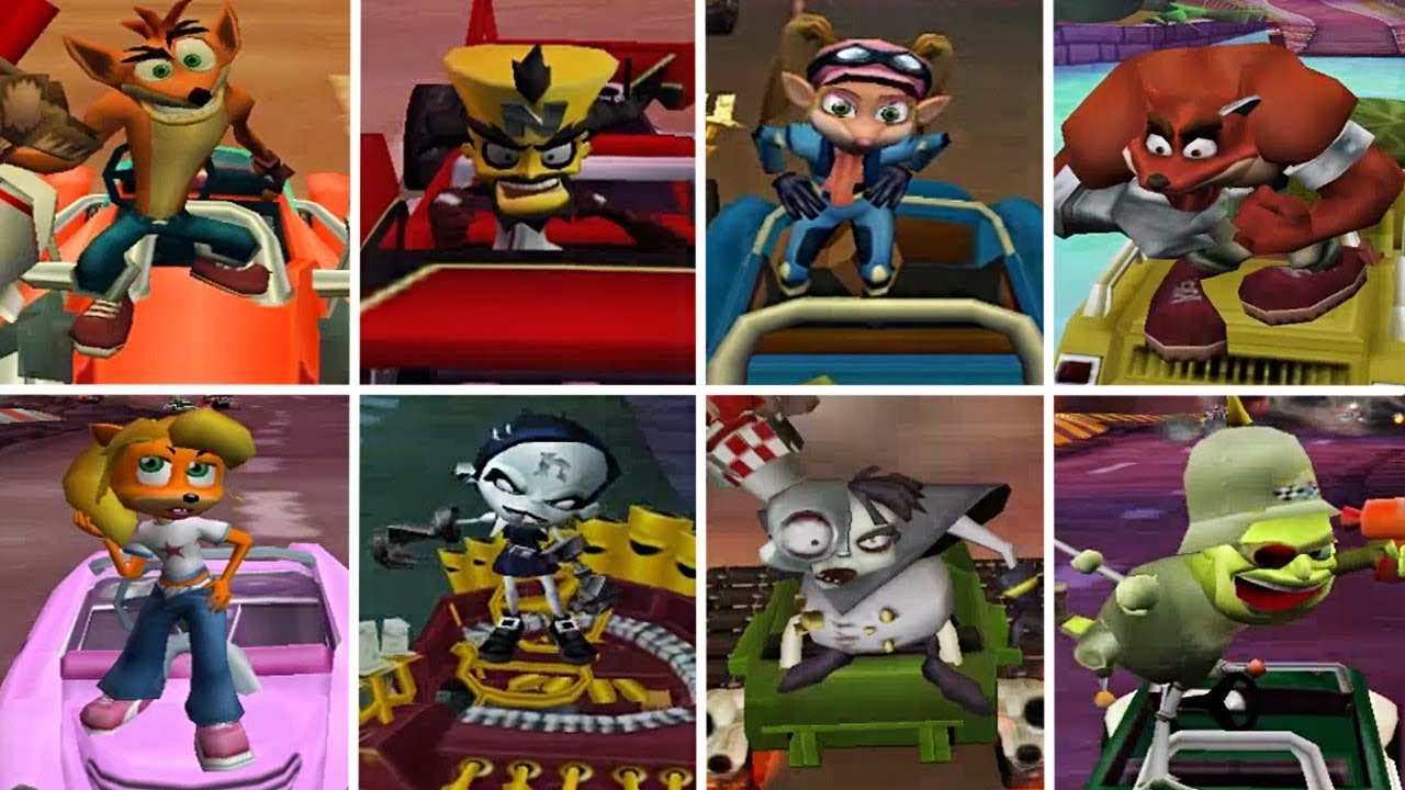 Crash Tag Team Racing - All Characters + Weapons | Road To CTR Nitro-Fueled