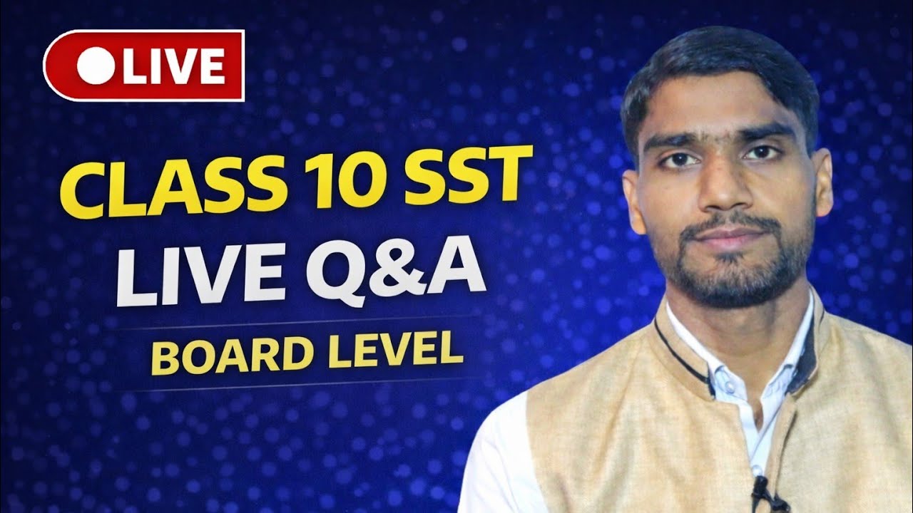 🔴 Class 10 SST Live Q&A | Aaj Board Level Questions, Step-by-Step Answers | By JD Sir