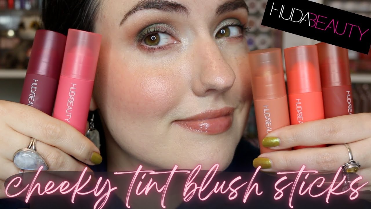 NEW Huda Beauty CHEEKY TINT Blush Sticks | Cheek Swatches of ALL 5 Shades + Review