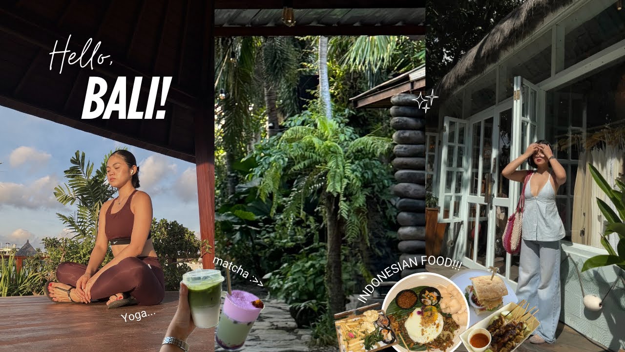 alone in bali 🌴| yoga, indonesian food & sunset at canggu beach