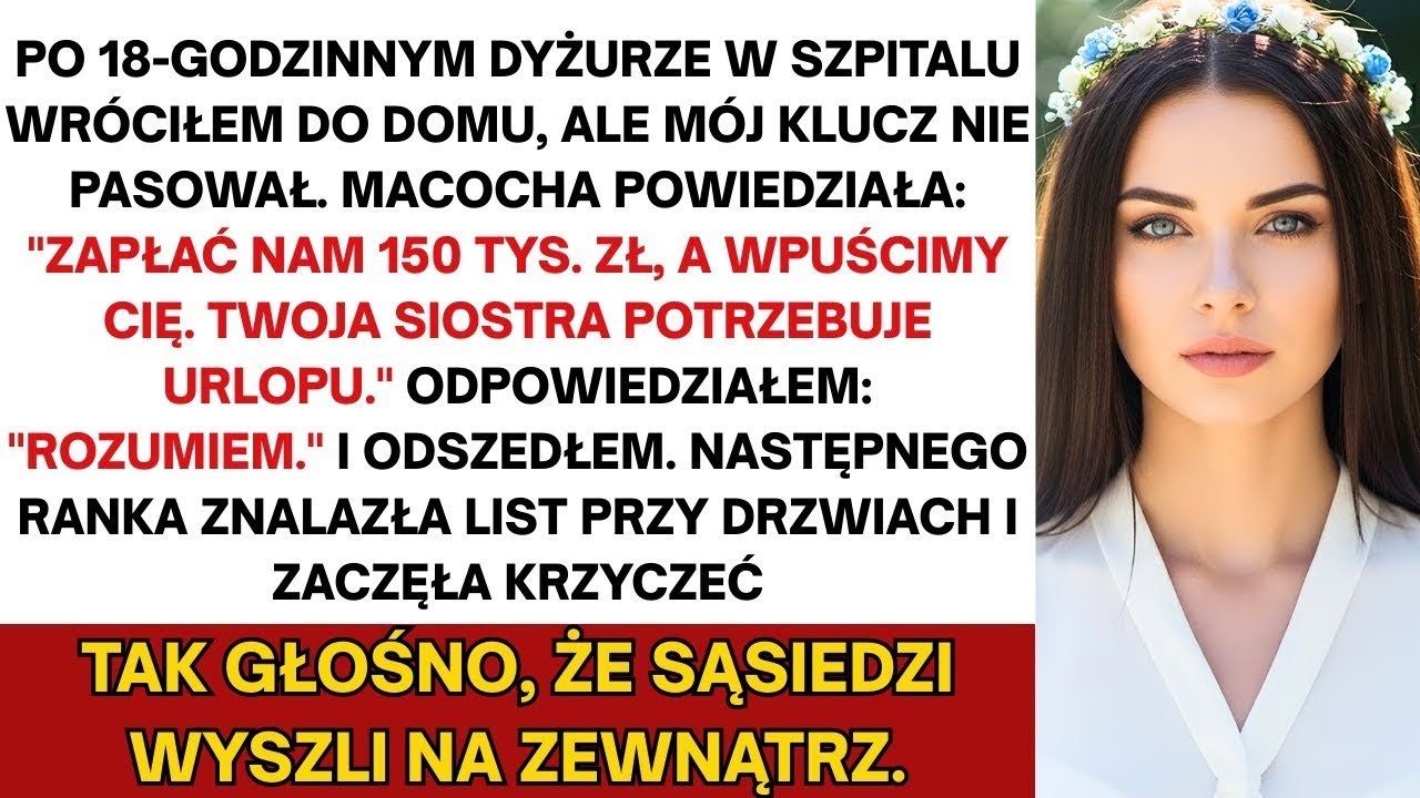 Po 18 godzinnym dyżurze w szpitalu wróciłem, lecz macocha wymieniła zamki w drzwiach mojego domu