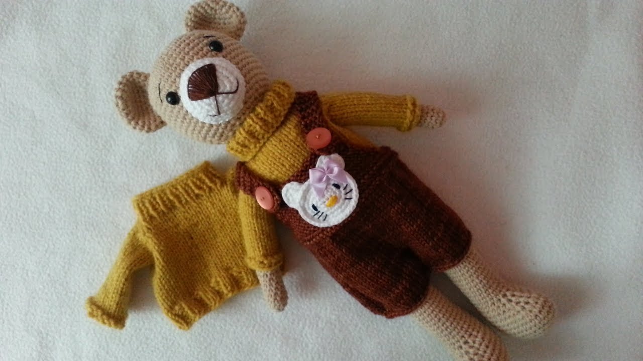 Simple knit bear 's sweater / bear outfit