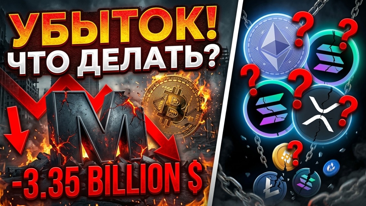 MicroStrategy теряет $3.35 млрд: Почему Сэйлор не продает Биткоин? (Прогноз SOL и XRP)