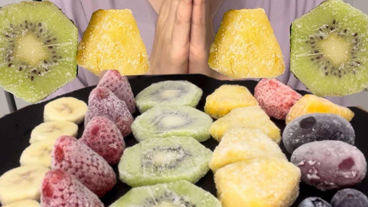 【ASMR】Frozen fruits 冷凍フルーツ　【咀嚼音/먹방/Fall asleep】