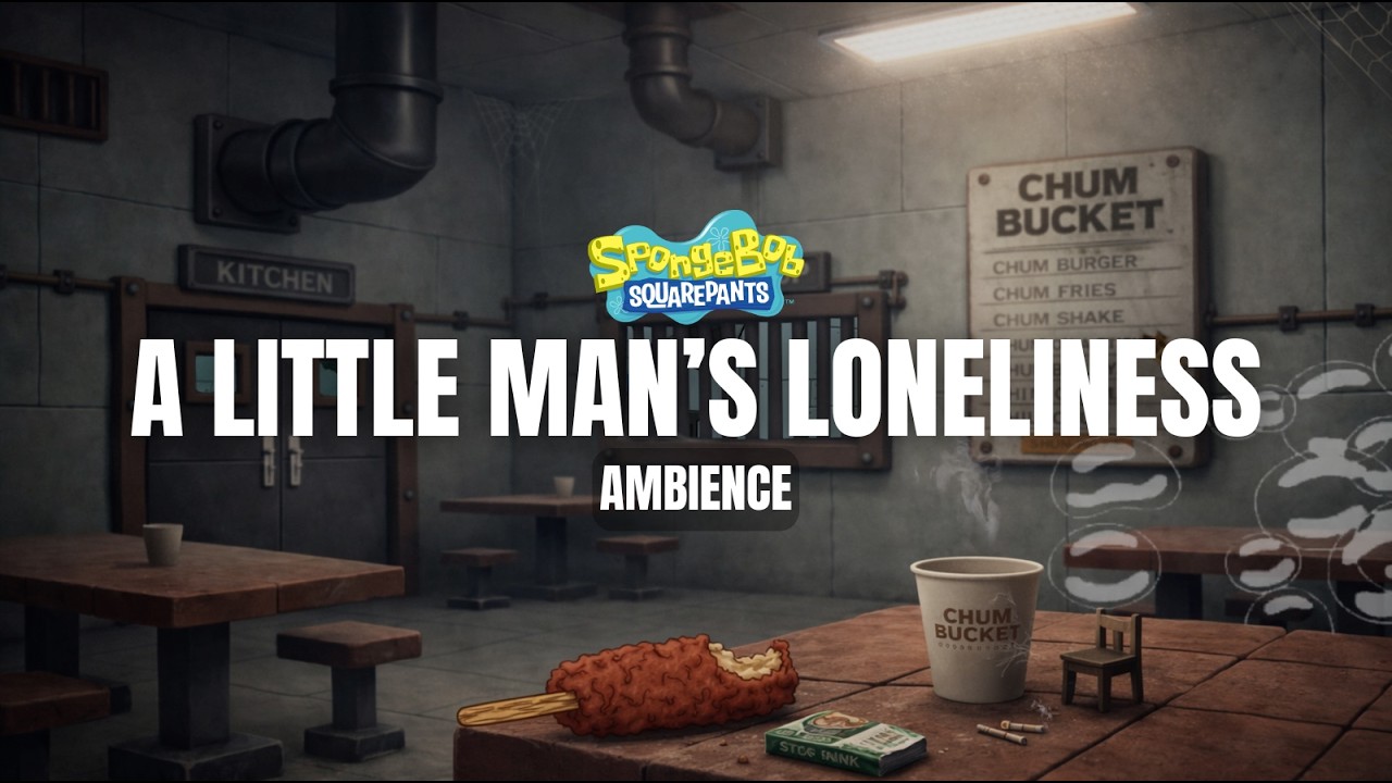 SpongeBob Ambience | Lonely Chum Bucket at Night Rain Sounds & Dark Ambient Music for Relax & Sleep