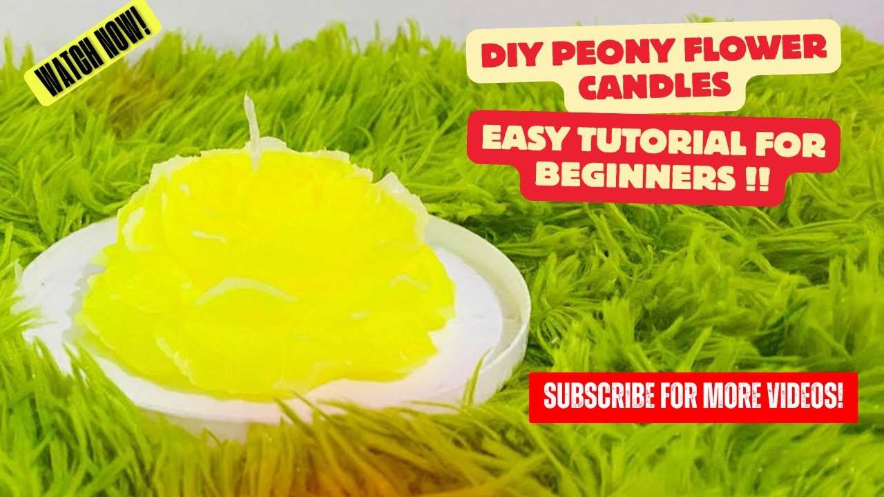 DIY PeonyFlower Candle 🌸🕯️Easy Beginner Tutorial #candle #candlemaking #craft #creative #shorts #diy
