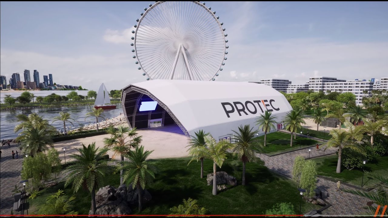 Protec Supadome temporary venue, arch or stage roof: MODULAR//STRONG//WEATHERPROOF tent alternative.