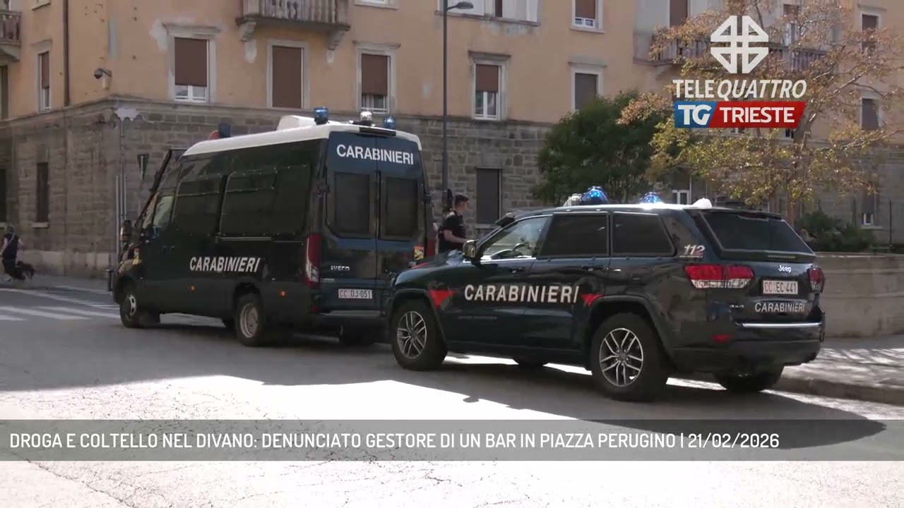 DROGA E COLTELLO NEL DIVANO: DENUNCIATO GESTORE DI UN BAR IN PIAZZA PERUGINO | 21/02/2026