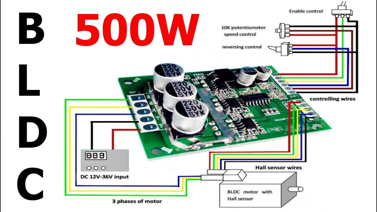 CONTROLADORA ECONOMICA PARA MOTORES BRUSHLESS  BLDC  12 A 36 VOLTS  500 WATT  Recalibrando