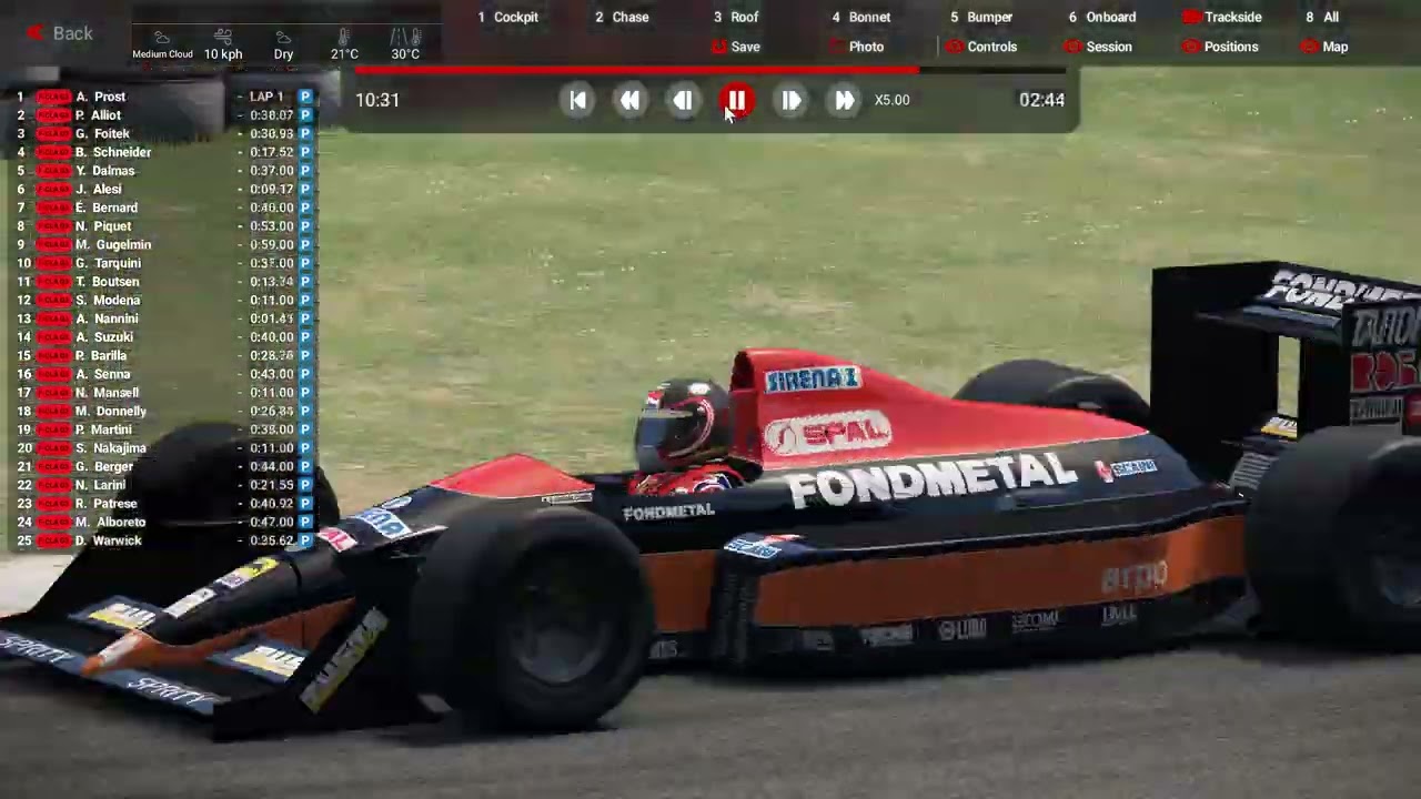 Automobilista 2 Giro leggendario Fondmetal F1, My era 1990 pole position