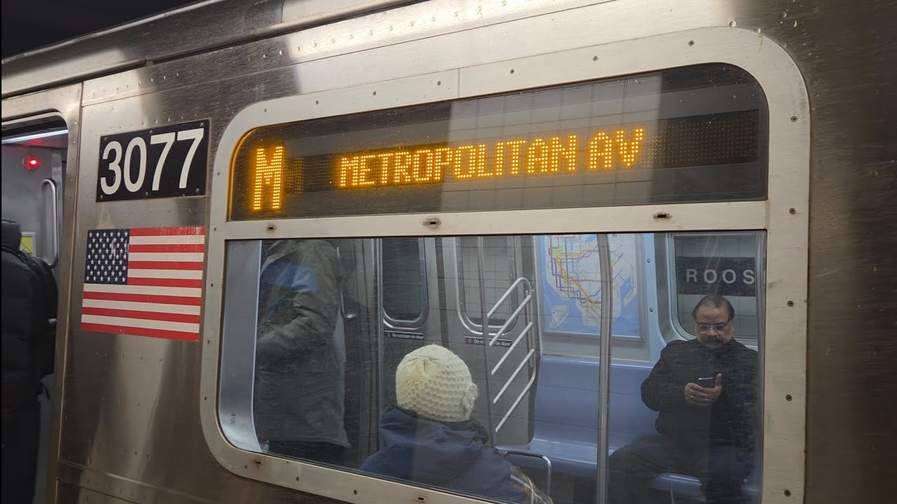 MTA NYCT: Bombardier R179 (M) Train to Metropolitan Avenue at Jackson Heights - Roosevelt Avenue