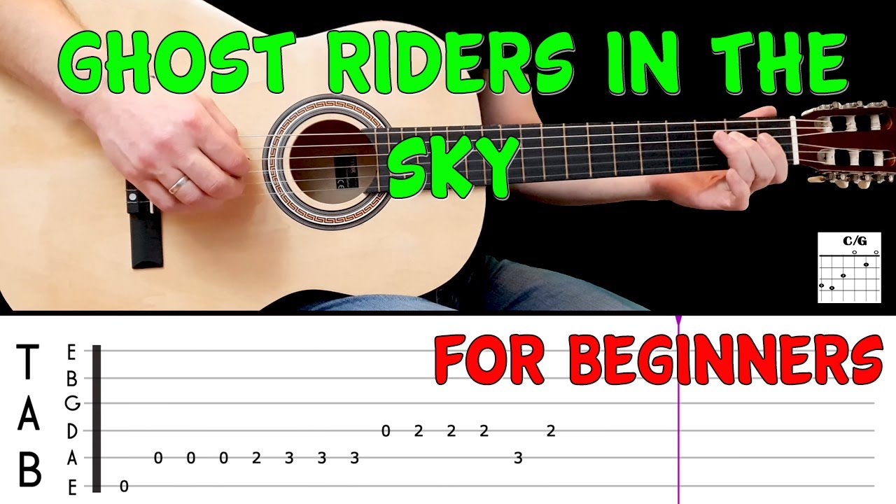 GHOST RIDERS IN THE SKY | Easy guitar melody lesson for BEGINNERS (with tabs) - Neil Levang