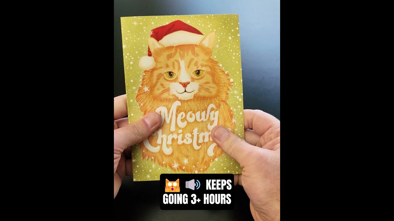 Meowy Christmas  - Joker Greeting Prank Card (Glitter + Sound)