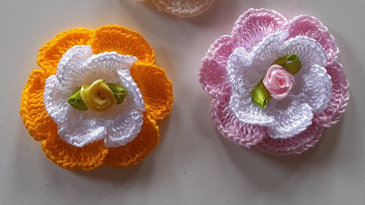 FLOR EM CROCHÊ /PASSO A PASSO 