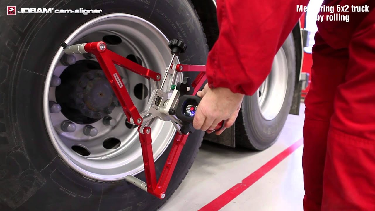 JOSAM cam aligner - Measuring 6x2 truck by rolling