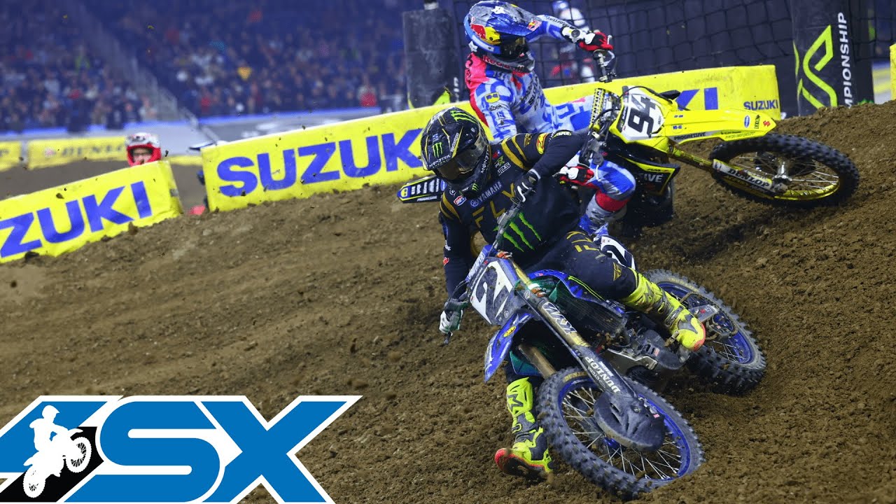 Лучшие моменты 6-го раунда суперкросса 450SX | Детройт, Мичиган, стадион Ford Field | 15 февраля ...