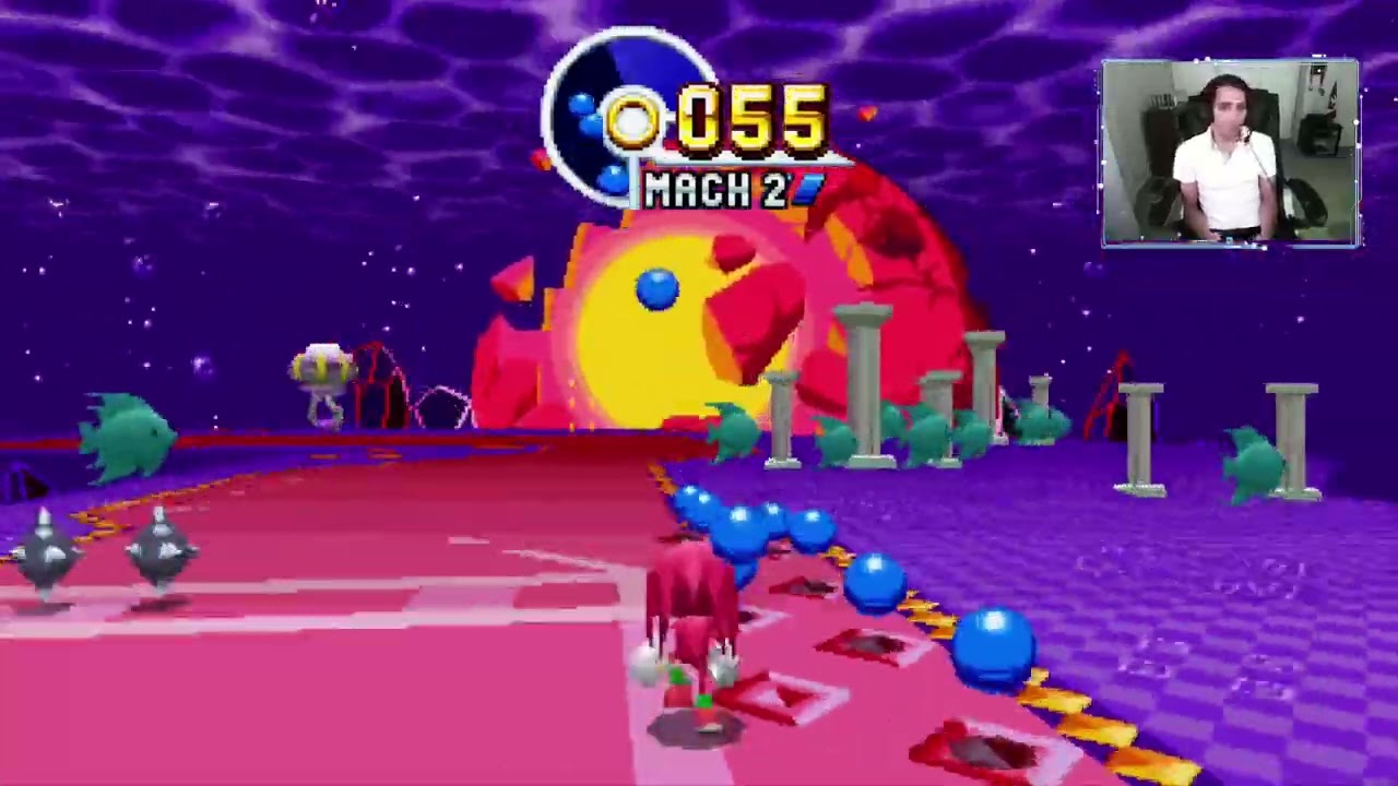 Sonic Mania: Knuckles: Fourth Chaos Emerald: Chase the UFO Stage.