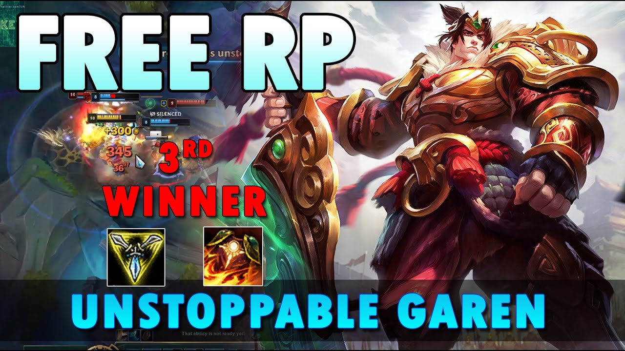 3rd Winner FREE 8000 Riot Points (RP) Giveaway League Of Legends 2019 - GAREN TOP BUILD CRAZY OP