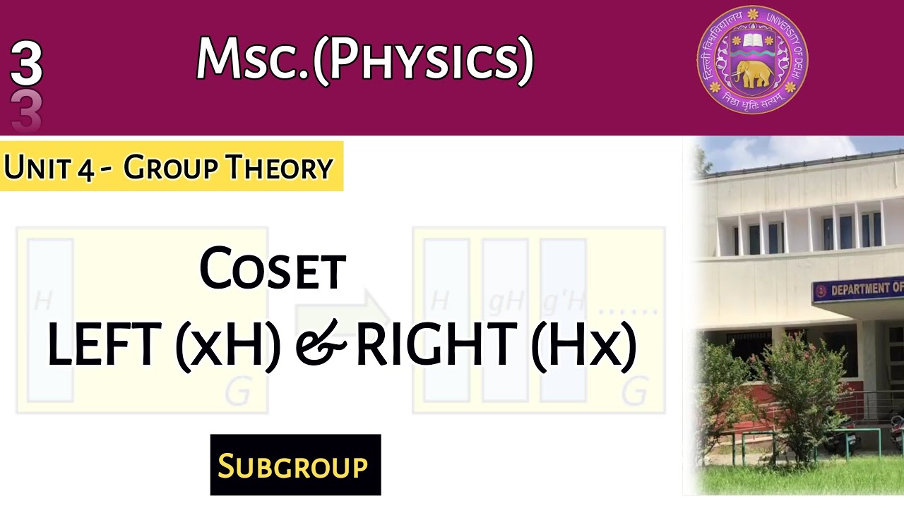 Lecture 3  Coset , Left Coset | Theorems | Examples | Group Theory |