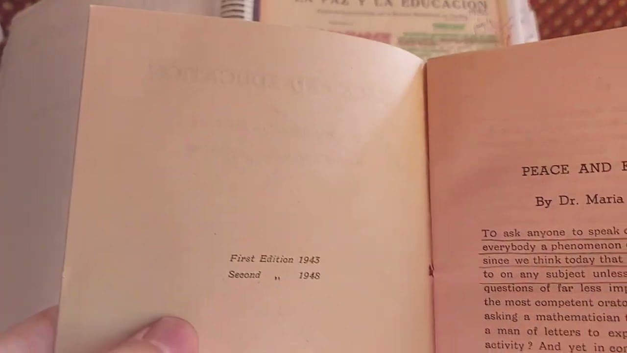 Educación para la Paz. Conferencias de Maria Montessori.