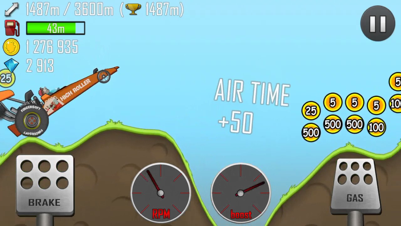 Hill Climb Racing - Dragster - Countryside (2294m)