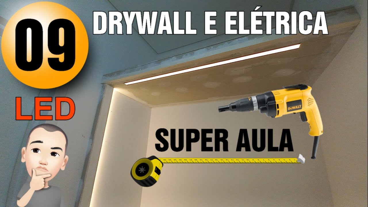 DRYWALL LED CLOSET COM PERFIL DE LED SUPER AULA LUCASIN