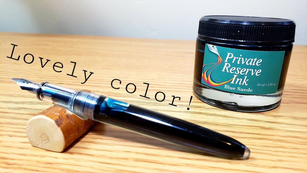 Private Reserve Blue Suede Fountain Pen Ink Review