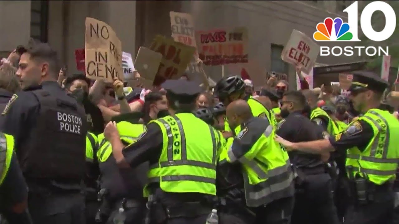 Pro-Palestinian protesters clash with police during Pride Parade