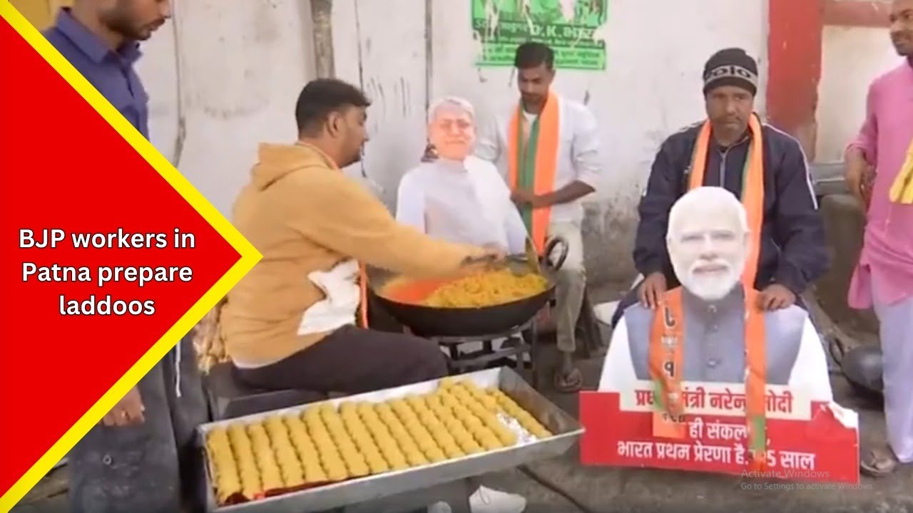 Bihar Polls 2025: Ahead of counting of votes on 14th November, BJP workers in Patna prepare laddoos