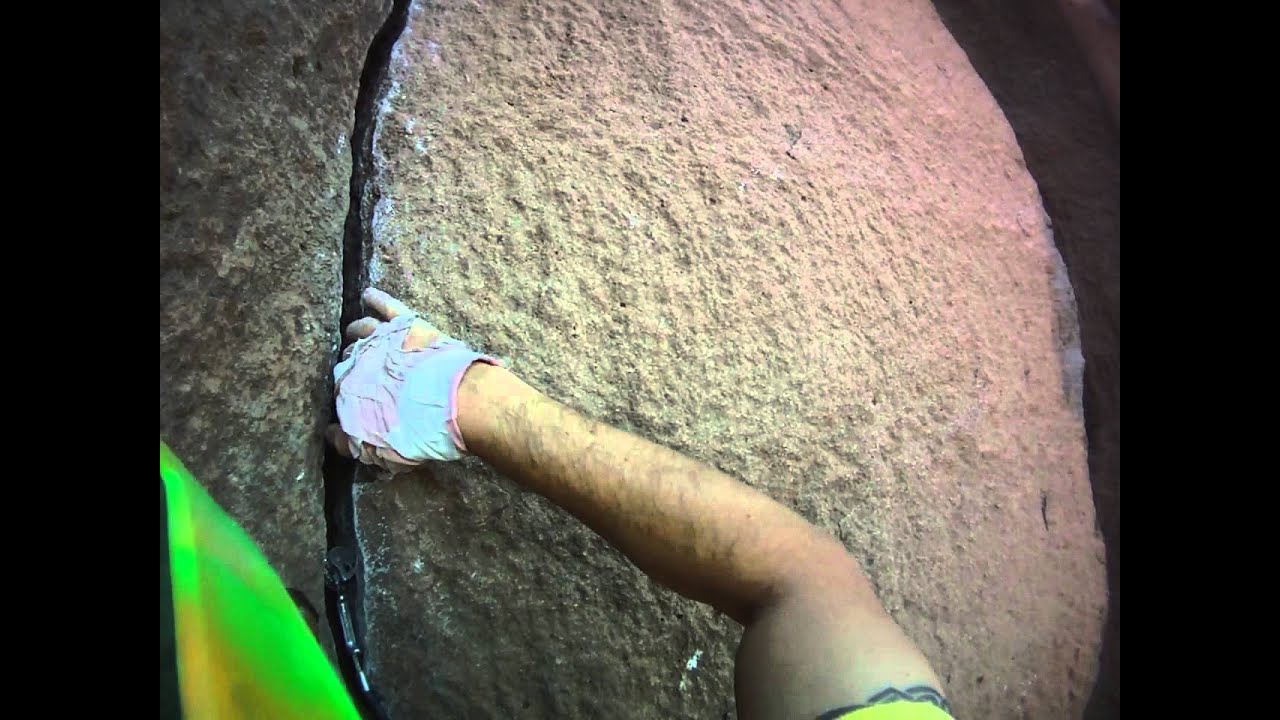 Crack Climbing with a Helmet Cam