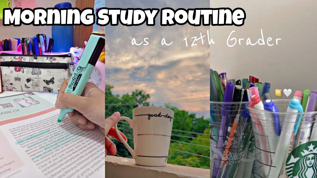 Morning Study Routine 🌱 as a school student 🌷Study Routine ✨ Study Vlog ⛱️ how to make notes 🍧