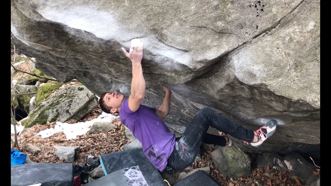FrictionLabs Athlete Roy Quantrom fires Amber, 8b/v13 in Brione.
