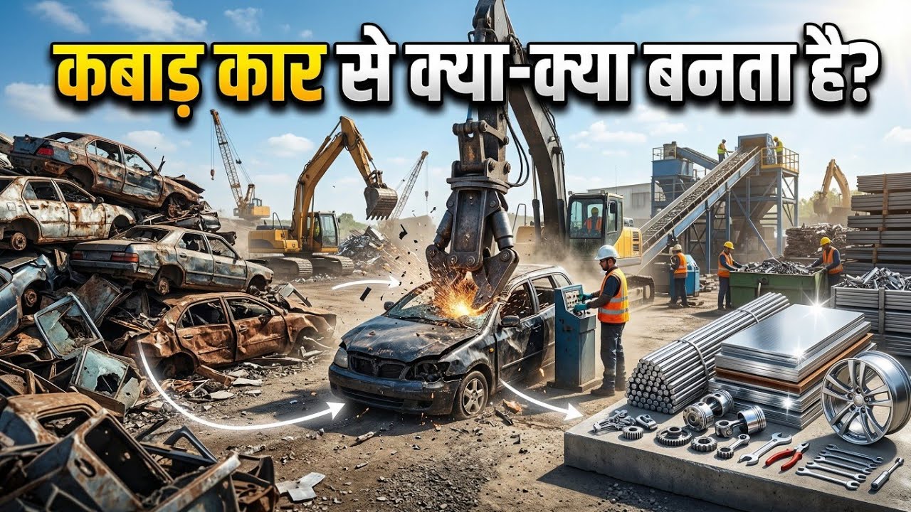 कबाड़ कार से नया सामान कैसे बनता है? देखिए पूरी फैक्ट्री प्रोसेस