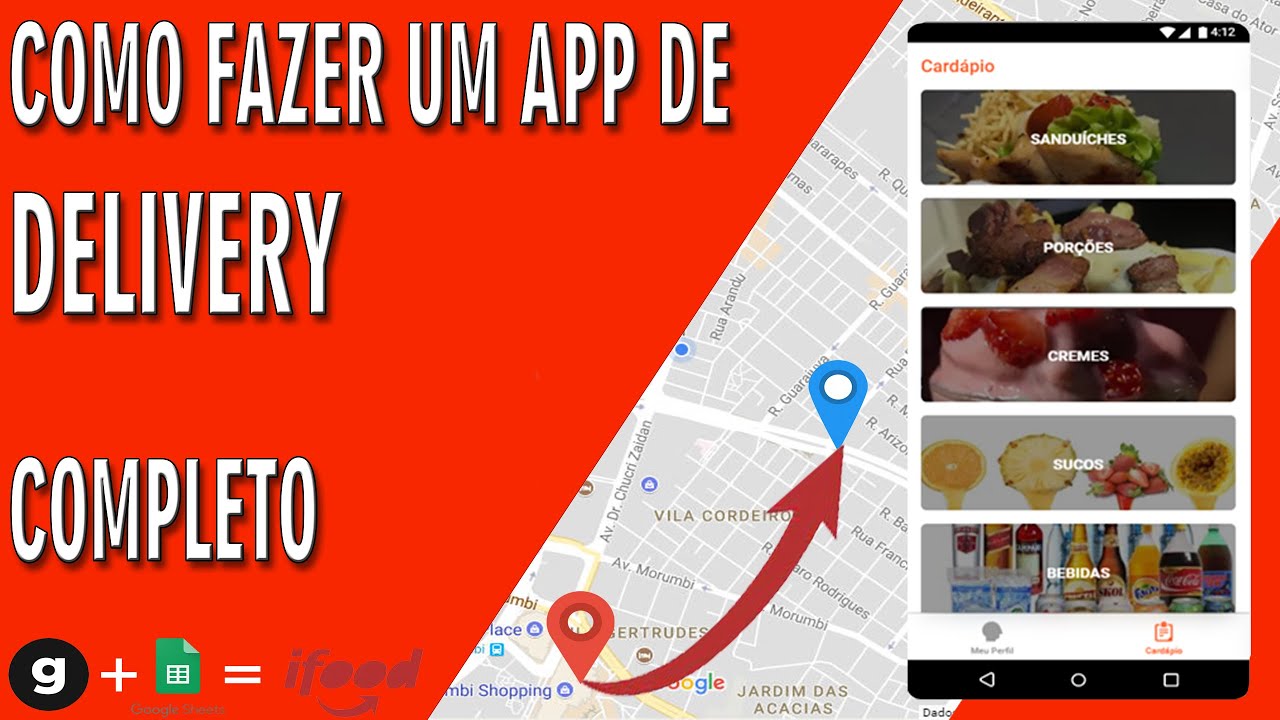 CRIE SEU DELIVERY DE GRAÇA - Aplicativo de Delivery sem programação - GlideApp + Planilhas Google