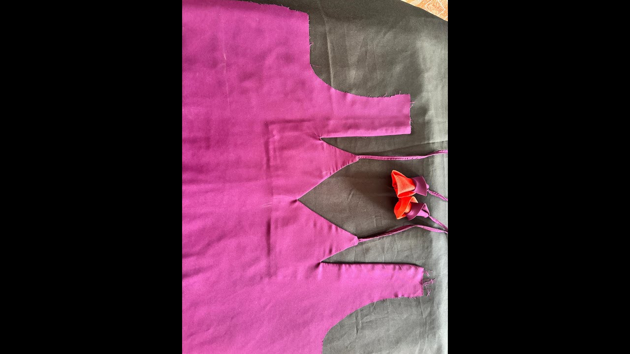 Designer Blouse front neck design cutting and stitching