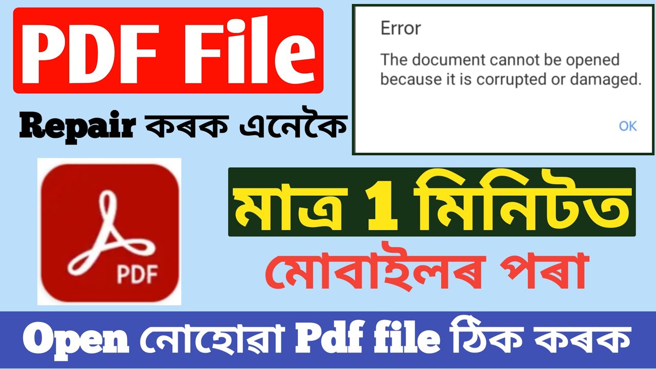 Corrupted Pdf file repair online || Joyan Digital Seva