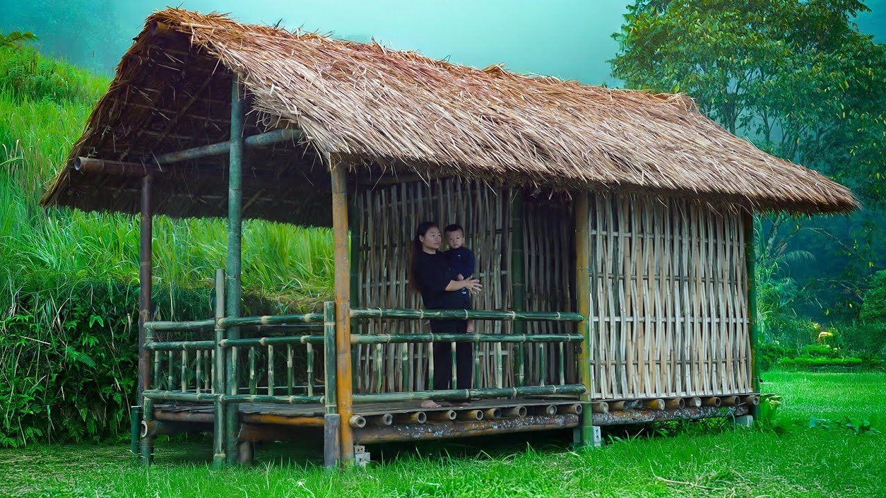 Tiny Bamboo House Completed! Single Mom Starts Building a Small Farm – Part 6