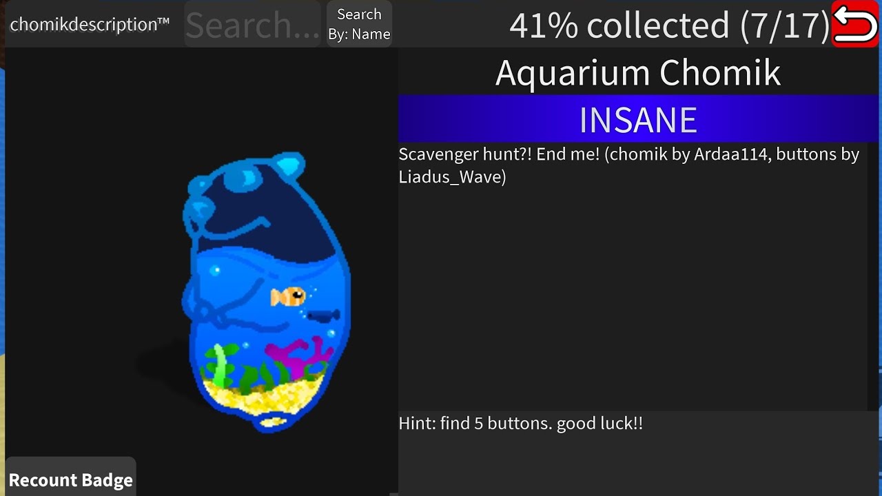 How to get Aquarium Chomik in Find The Chomiks Island Edition