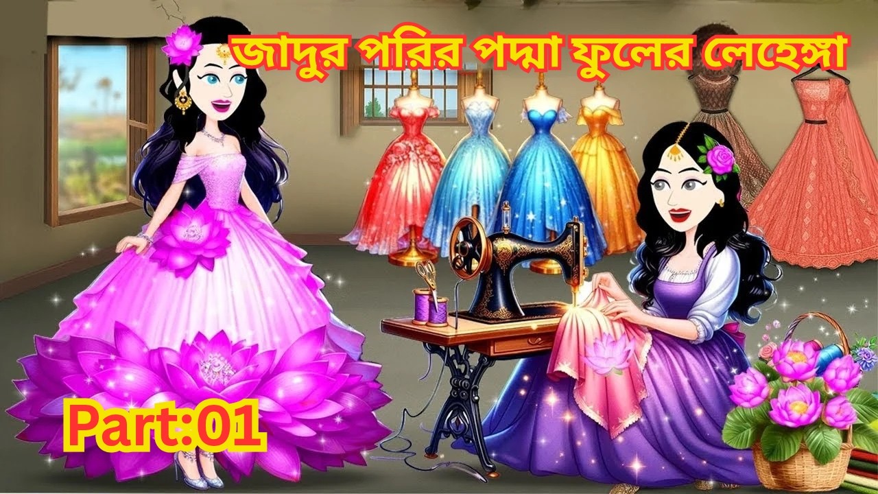 জাদুর পরির পদ্মা ফুলের লেহেঙ্গা| Jadur Golpo | kartun |Thakurmar Jhuli| Rupkothar Golpo|Cartoon Baji