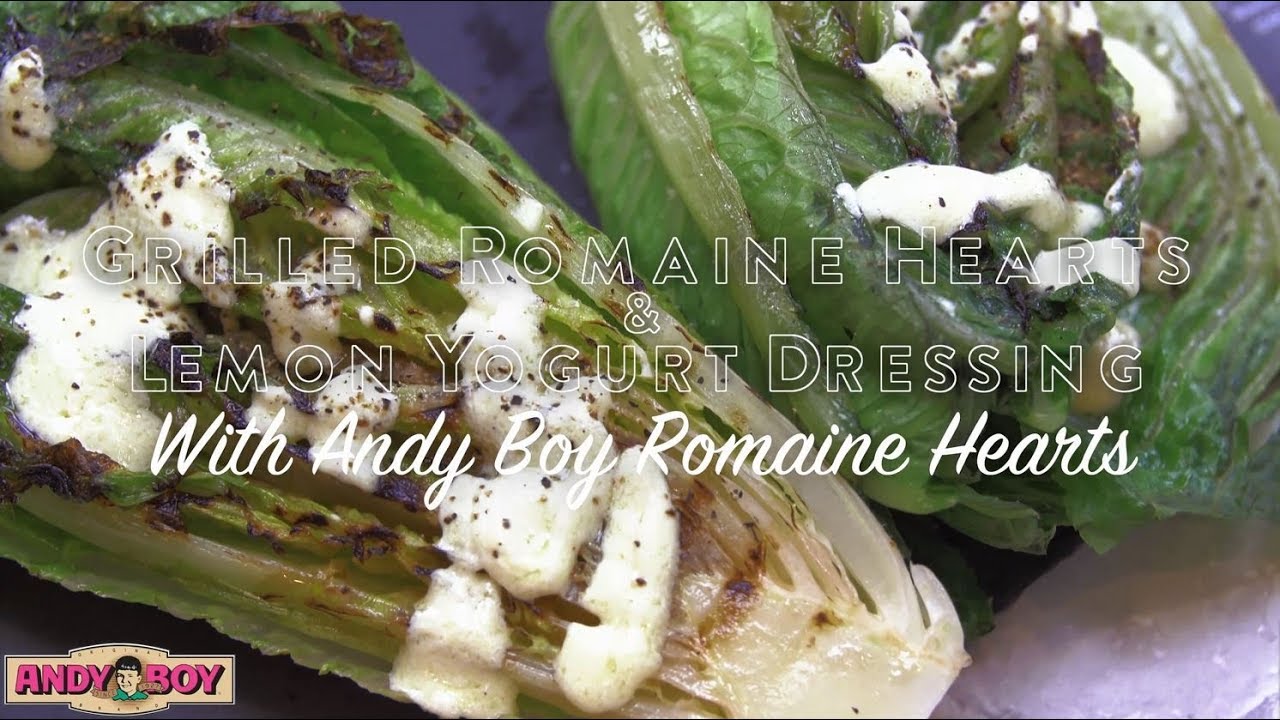 Grilled Romaine Hearts with Lemon Yogurt Dressing